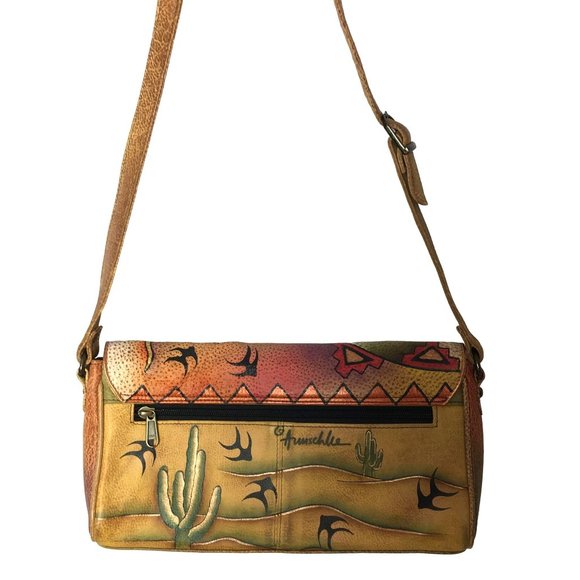 Anuschka NEVER USED Handpainted Leather Shoulder Bag Southwest Tribal - Picture 4 of 12